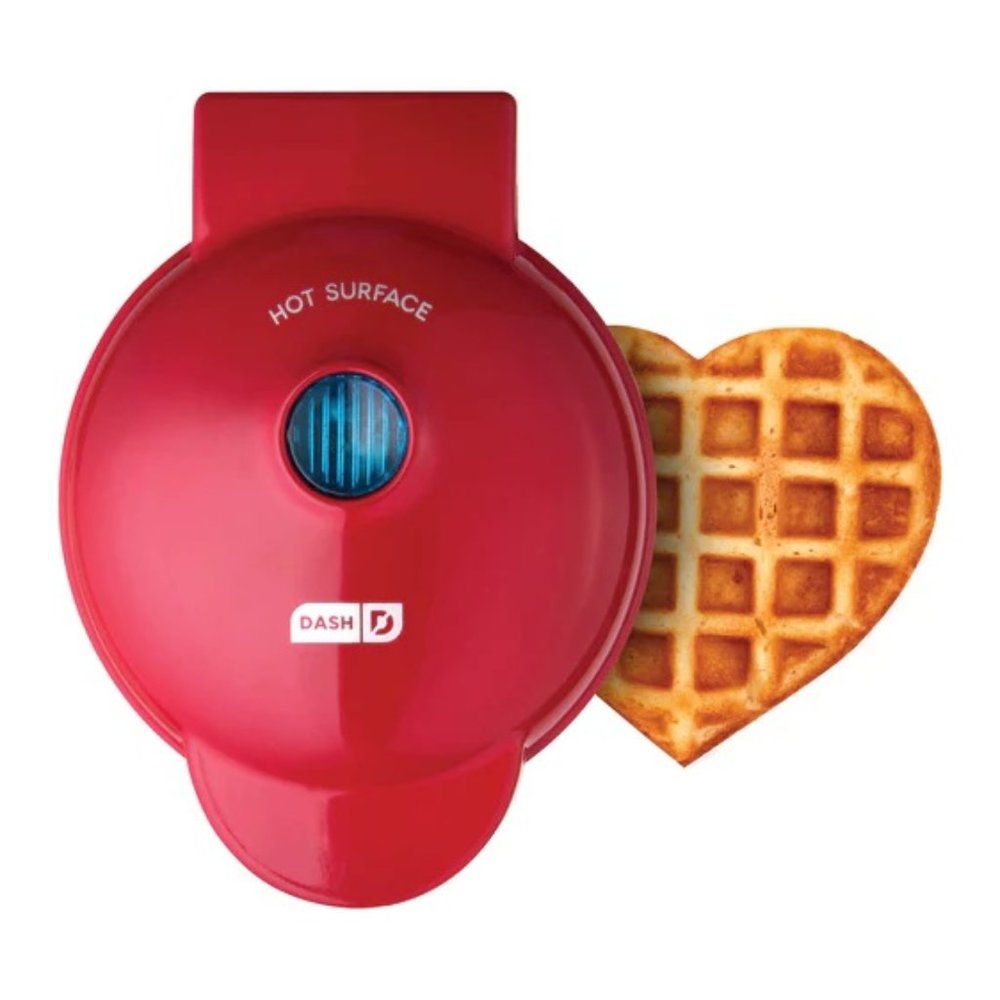 Dash Red Heart Mini Waffle Maker